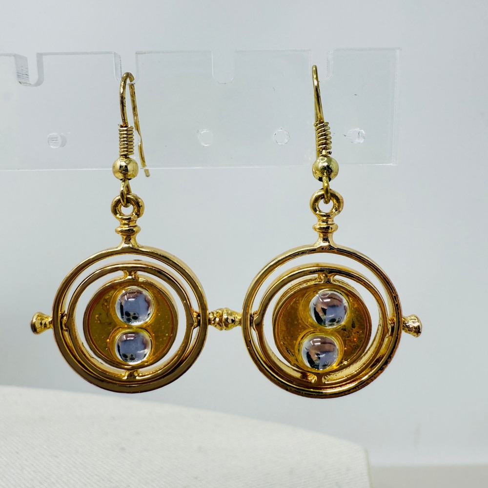 Time Turner Earrings‎ Gold Tone Harry Potter Hermione Dangle Jewelry